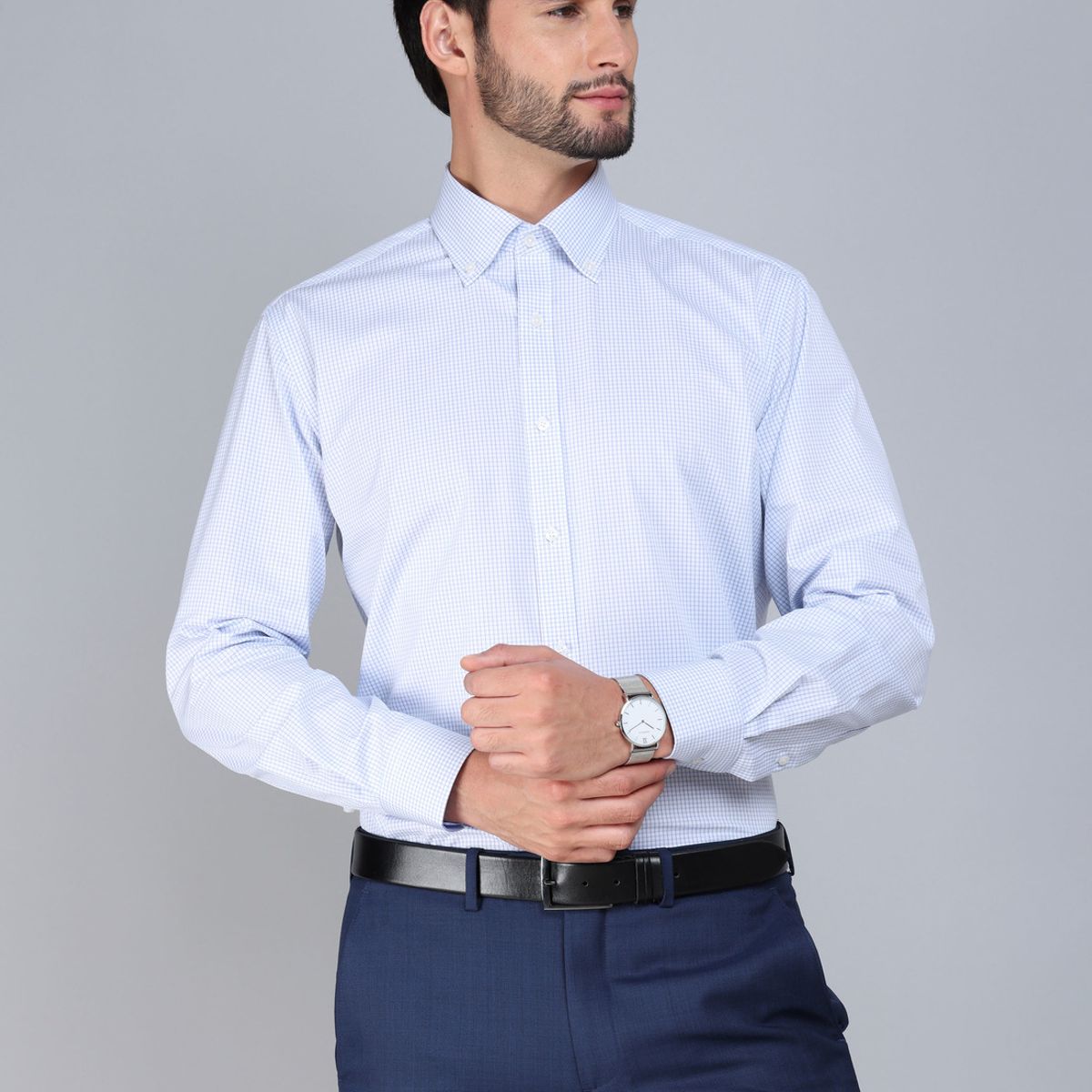 ARROW - Camisa Formal Spandex Slim Fit Celeste Arrow ARROW