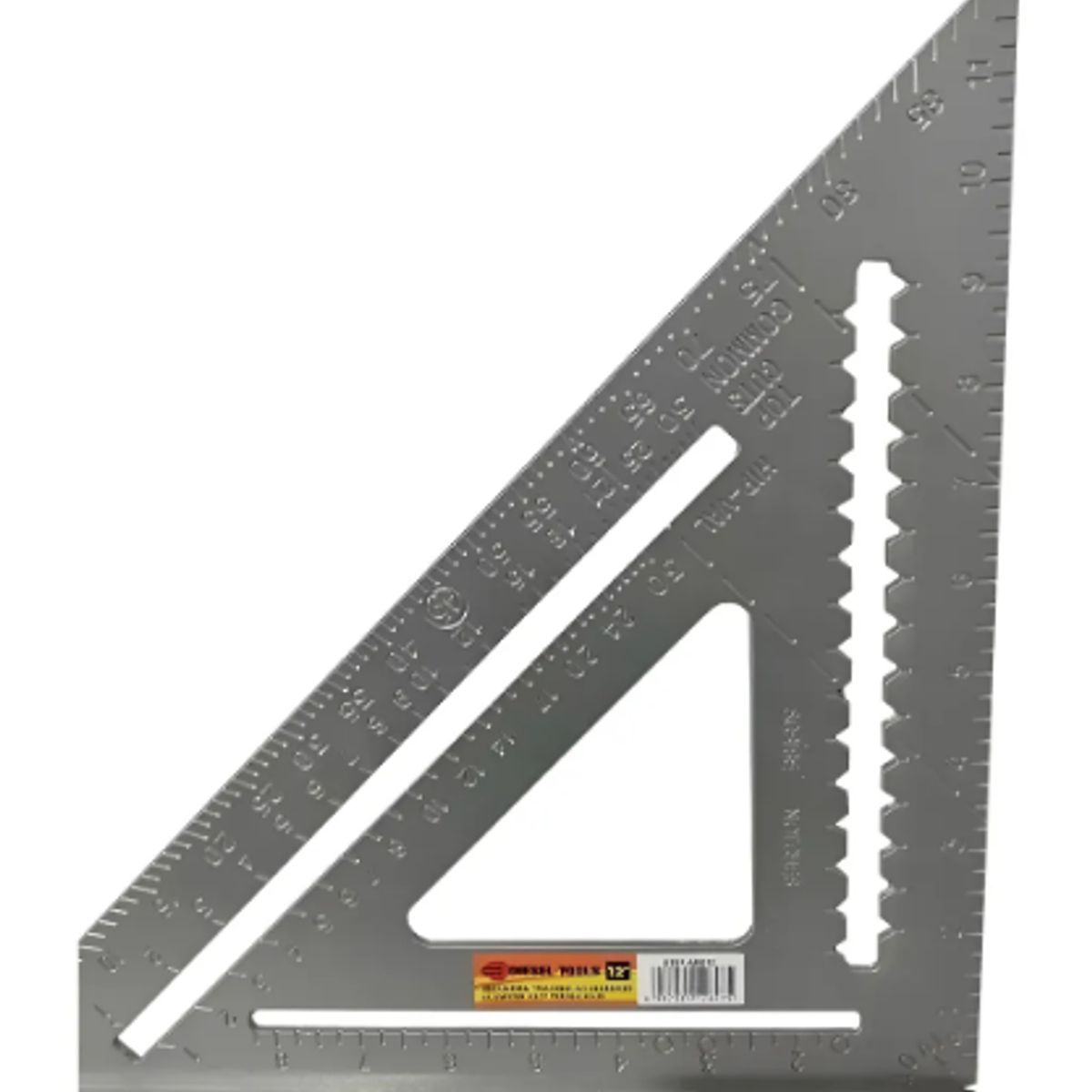 GENERICO - Regla Escuadra Triangular Metálica De Carpintería Grados Plateado