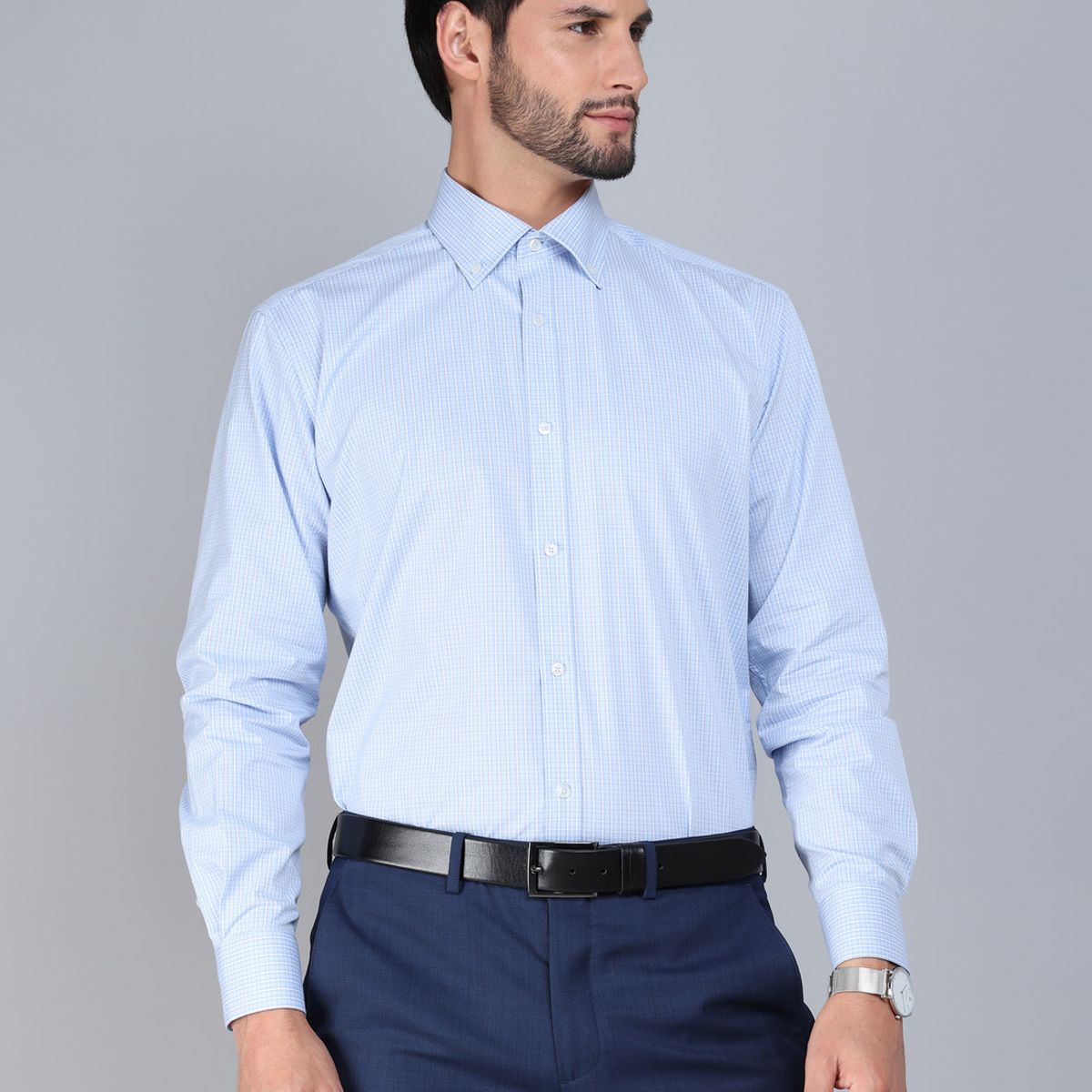ARROW - Camisa Formal Spandex Tailored Fit Celeste Arrow ARROW
