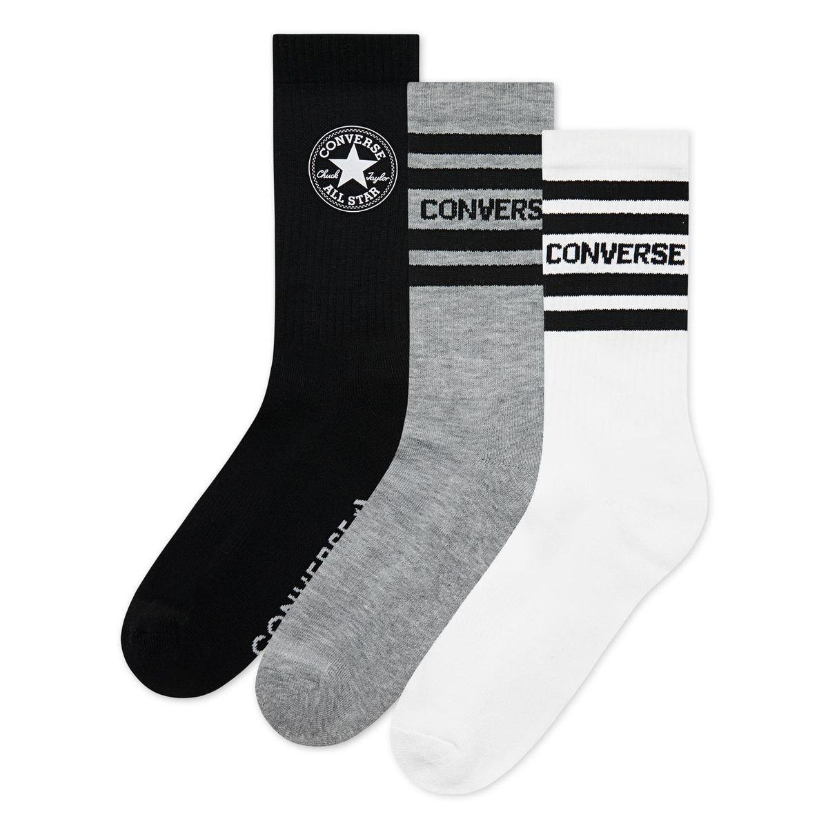 CONVERSE - Calcetines Converse Tripack Chuck Patch Hombre Negro