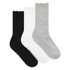 CONVERSE - Calcetines Lettuce Edge Tripack Mujer Blanco