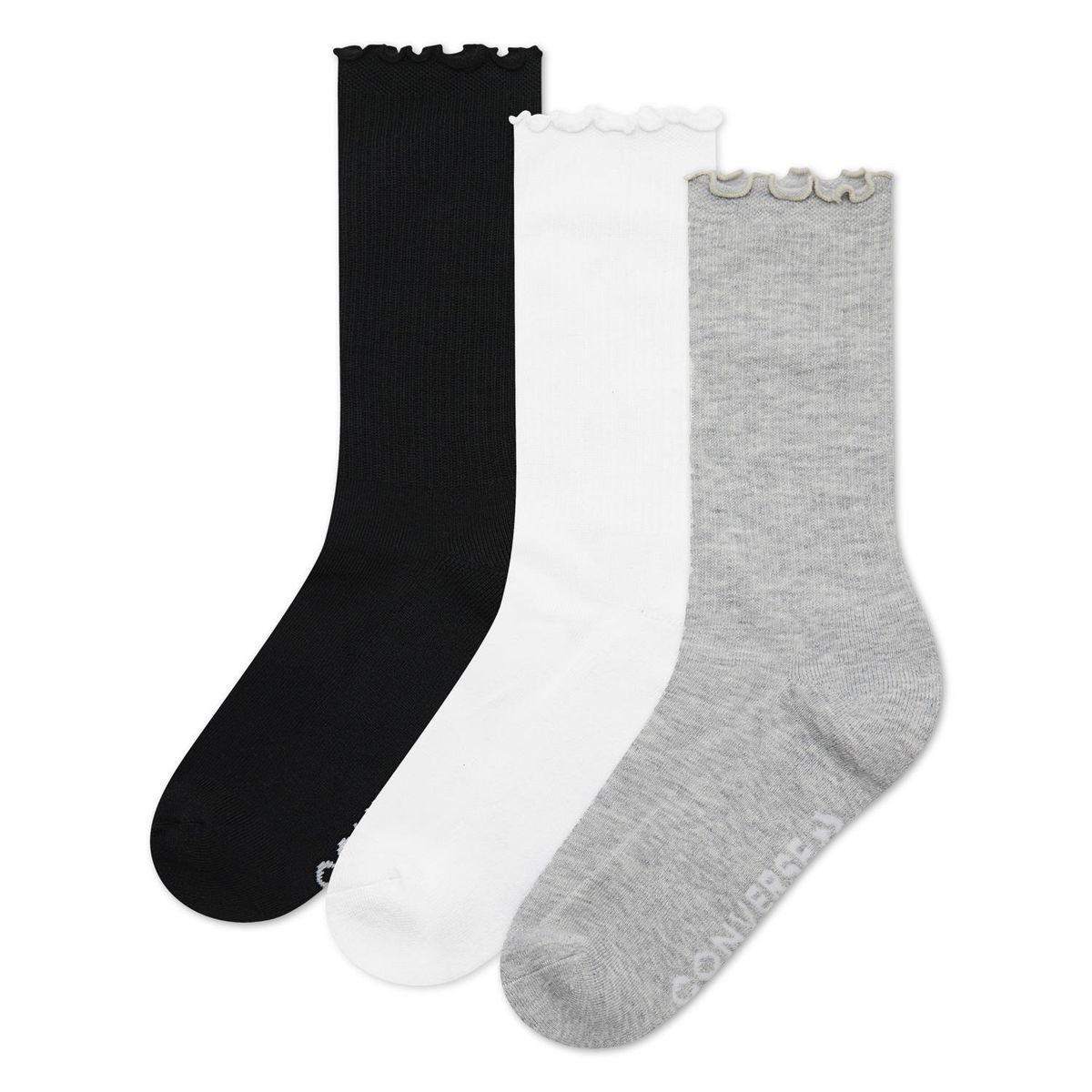 CONVERSE - Calcetines Converse Lettuce Edge Tripack Mujer Blanco