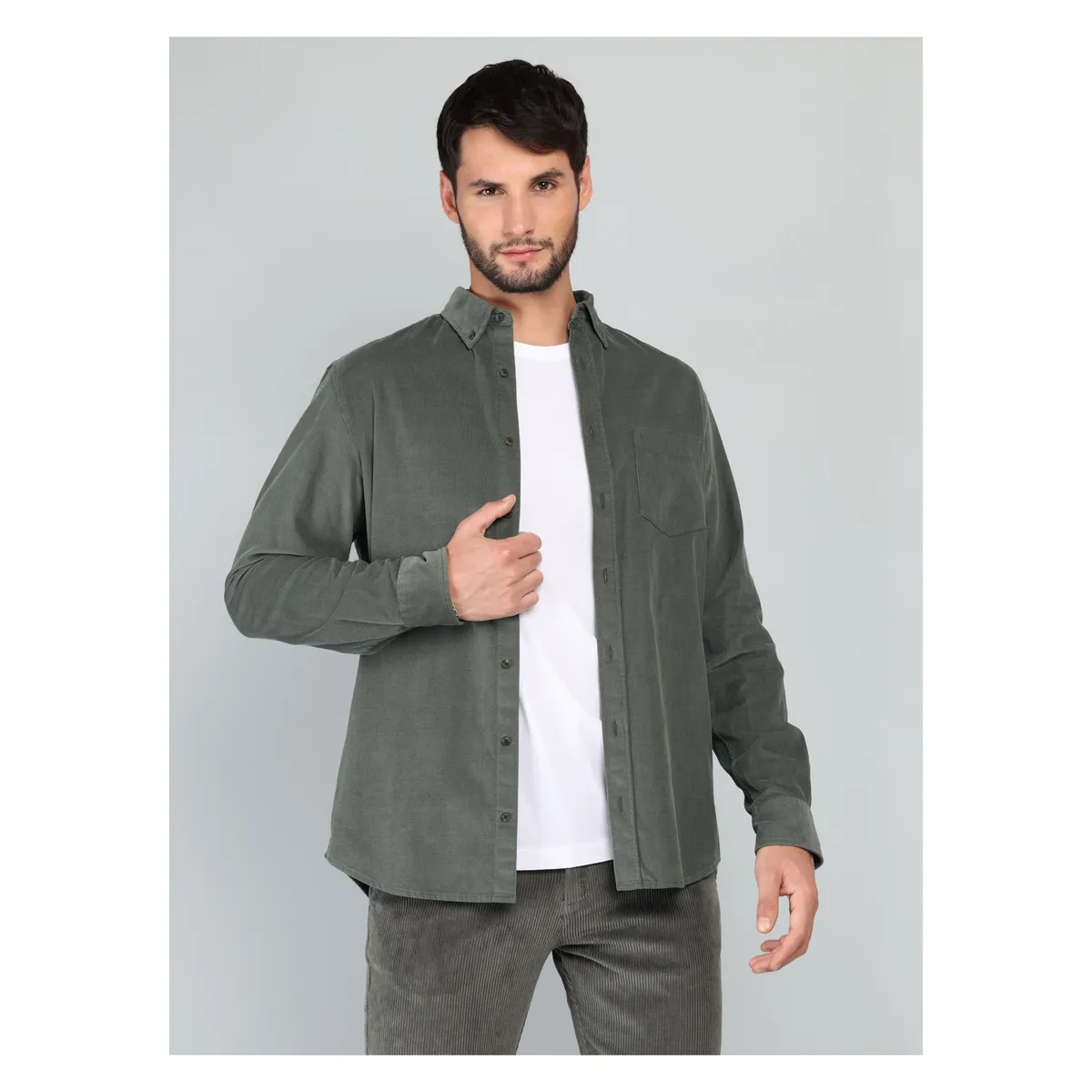 ARROW - Camisa Cotelé Regular Fit Oliva Arrow ARROW