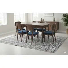 GENERICO - Mesa Comedor Kelebek 7 para 6 personas con 6 sillas, Mesa Extensible 80x130+40