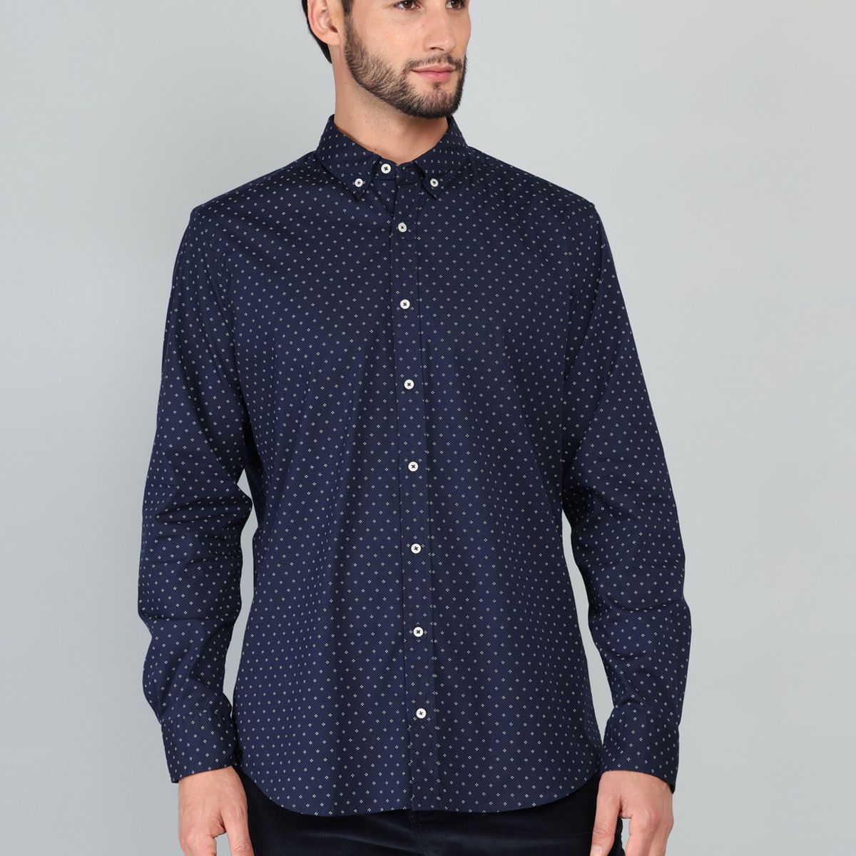 ARROW - Camisa Print Spandex Regular Fit Azul Marino Arrow ARROW