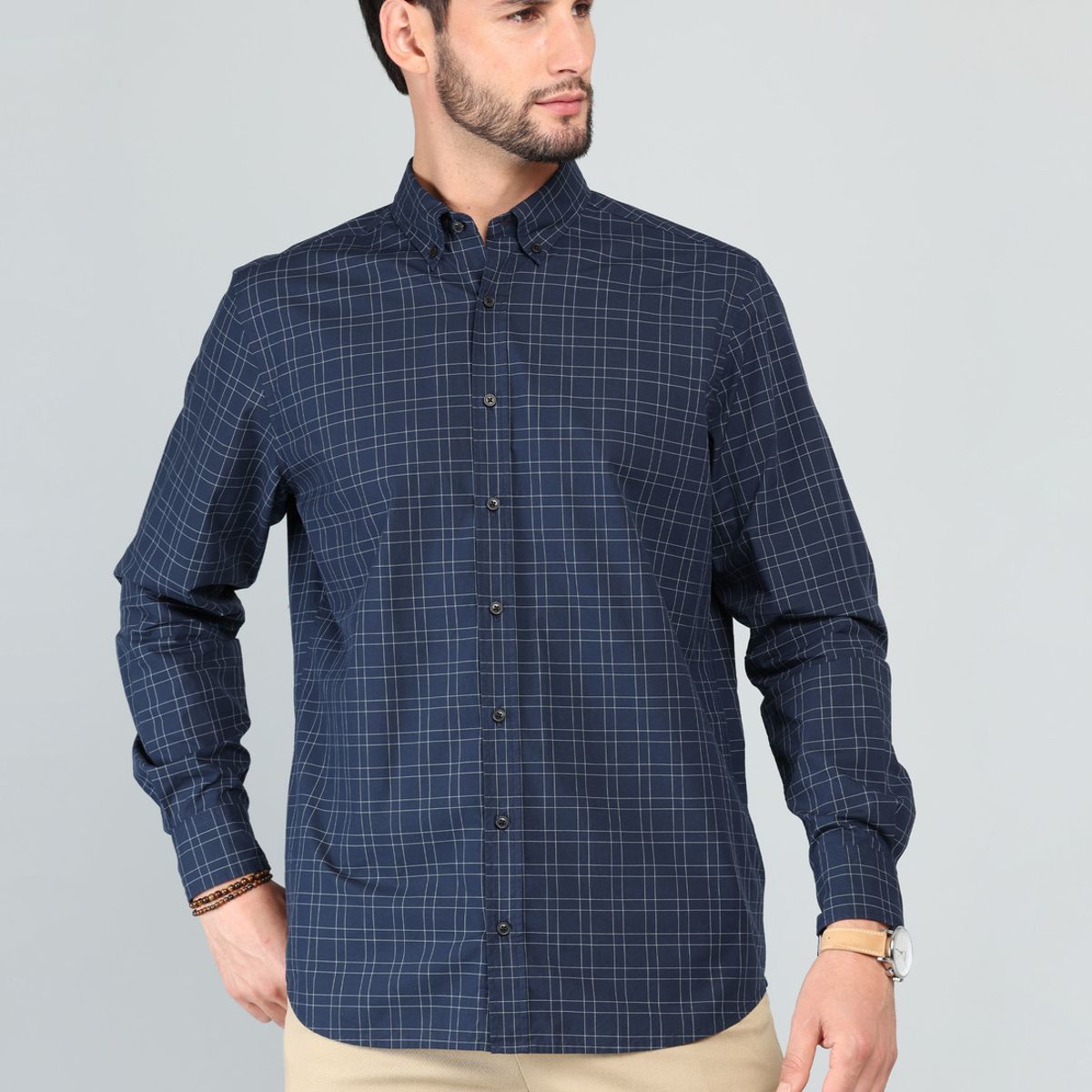 ARROW - Camisa A Cuadros Regular Fit Azul Marino Arrow ARROW