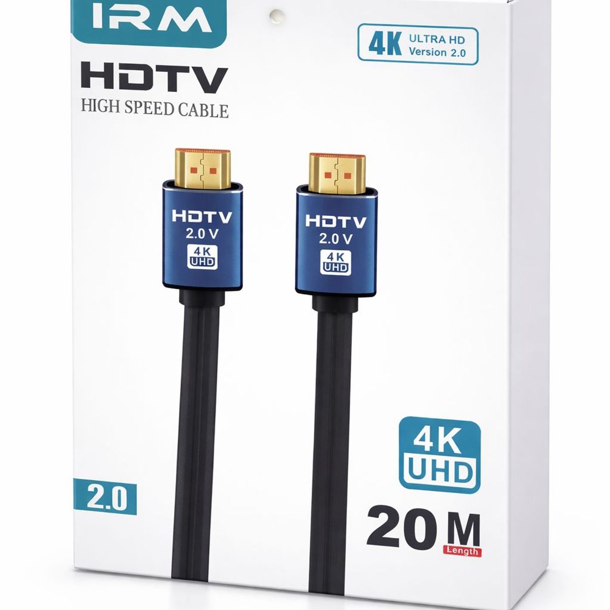 IRM - Cable HDMI 2.0 IRM 20 Metros 4K UHD Alta Velocidad para TV, Monitor y Consolas
