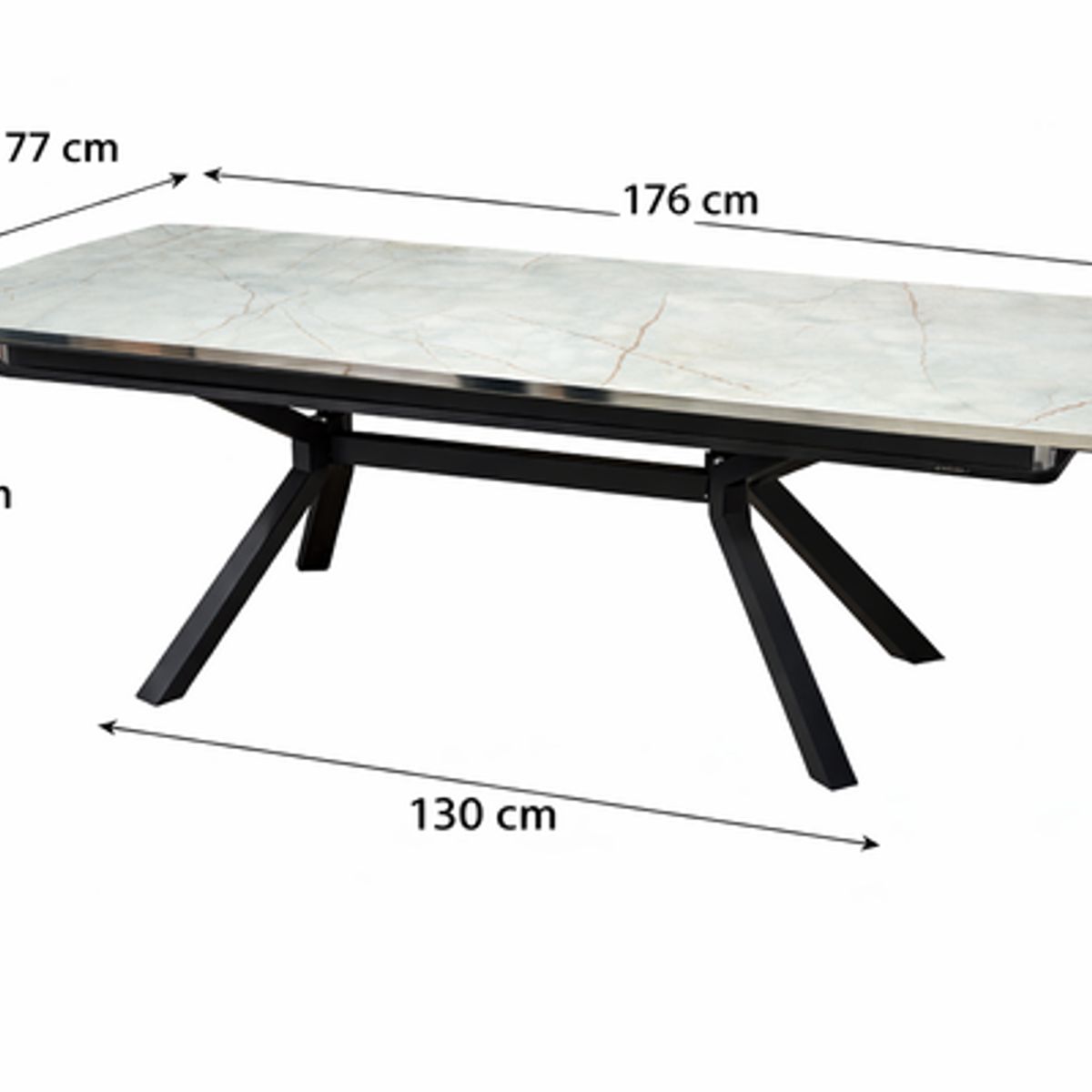 GENERICO - Mesa Comedor Venus , Mesa Extendible, 77cmx130cm+46cmM9