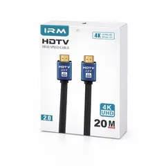 IRM - Cable HDMI 2.0 20 Metros 4K UHD Alta Velocidad para TV, Monitor y Consolas