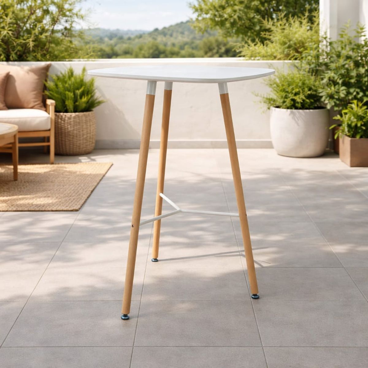 GENERICO - Mesa bar eames alta de 70x70x105cm