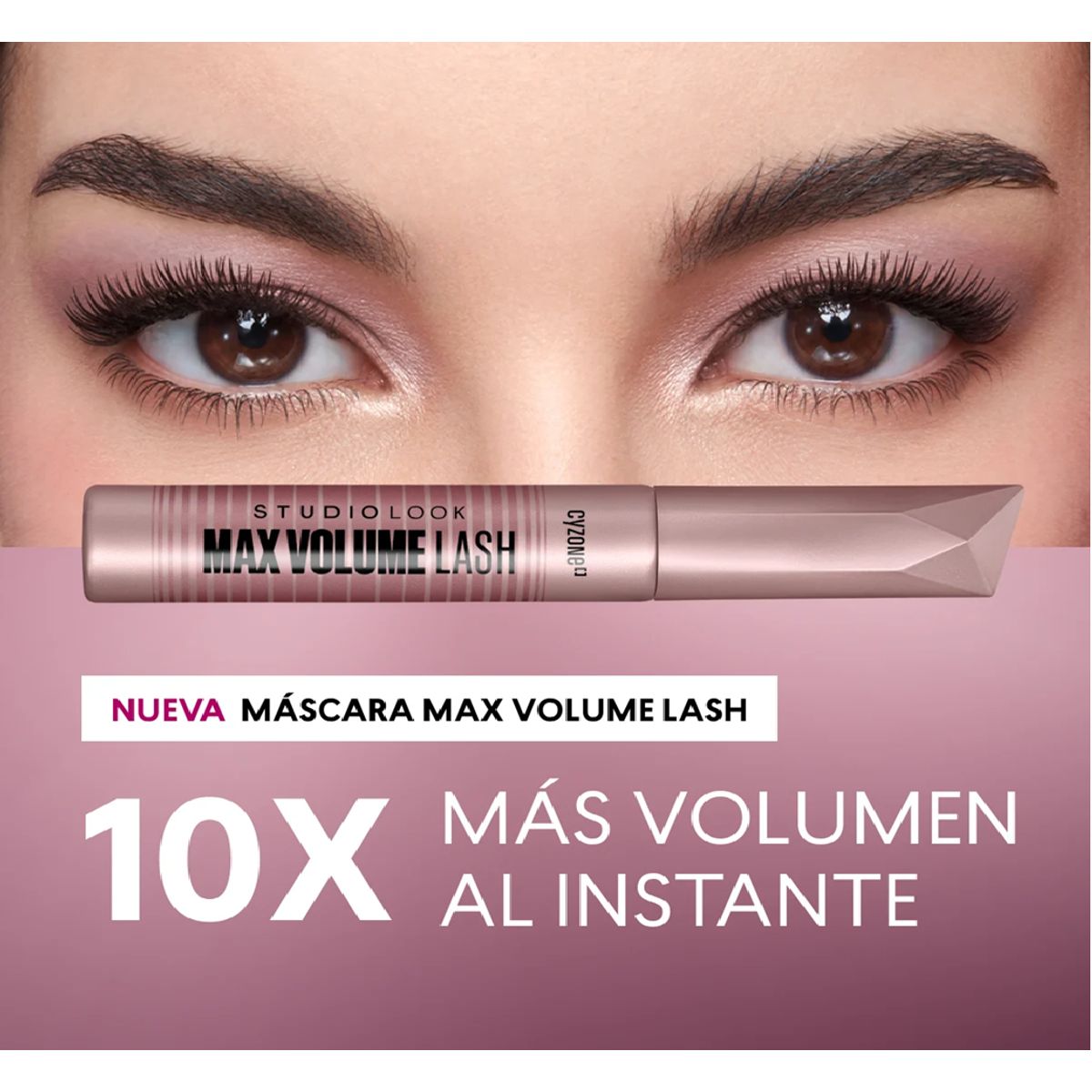 GENERICO - Mascara De Pestañas Max Volume Lash Studio Look Cyzone Negro