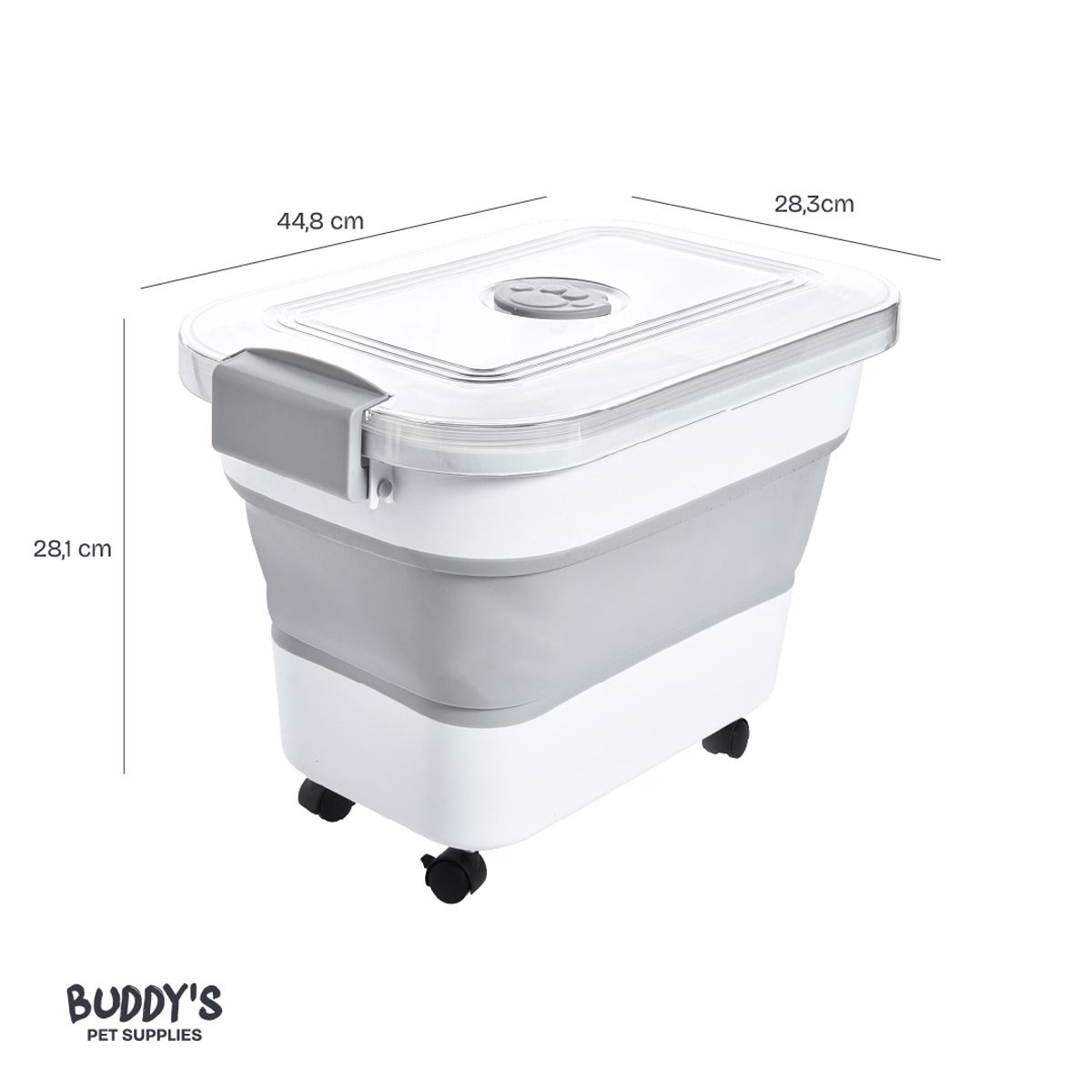 BUDDY'S PET SUPPLIES - Contenedor Alimento Plegable para Mascotas 30L Perros Gatos