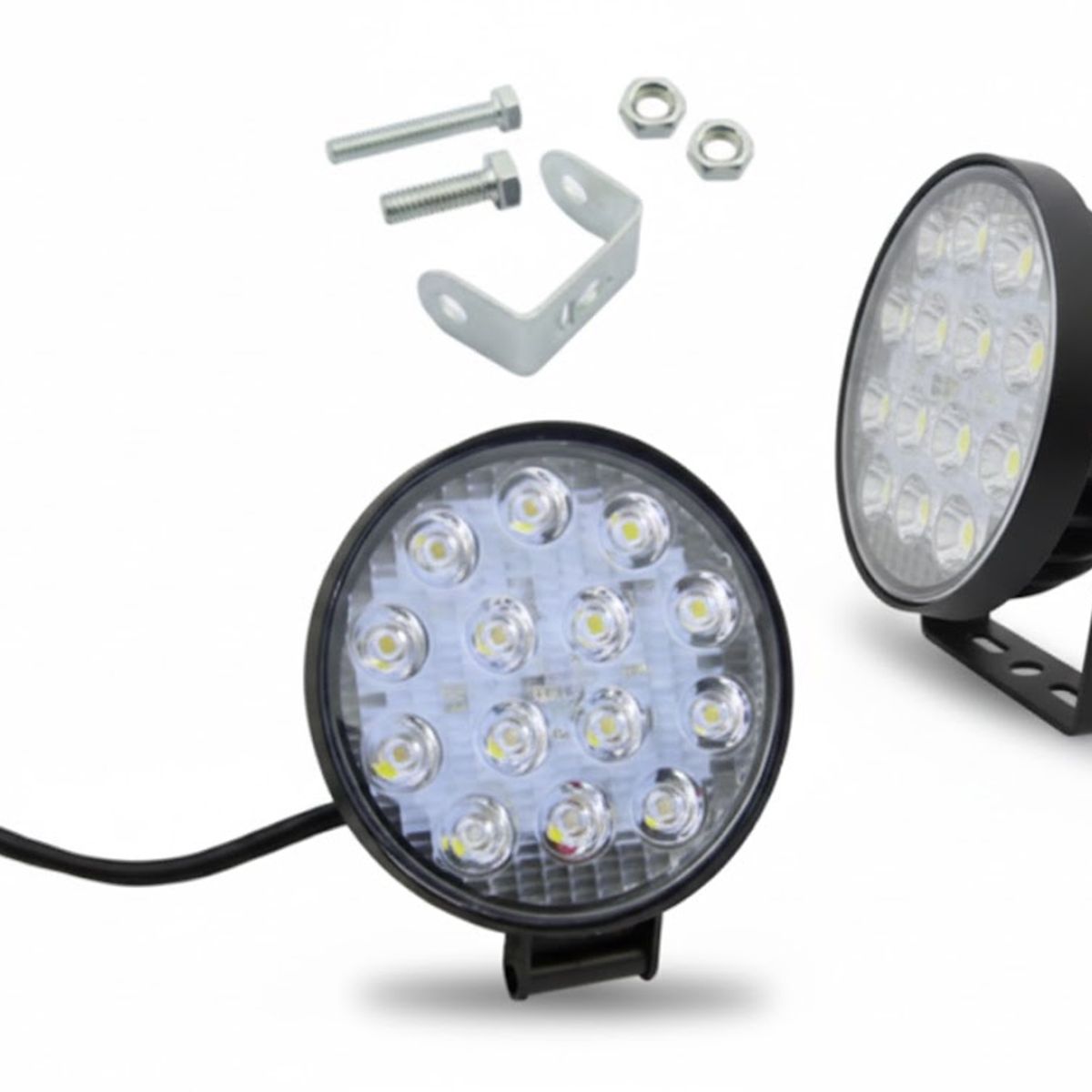 GENERICO - Neblinero 14 LED 48 W, 12-24V, Redondo Slim. En Caja.Set X1.