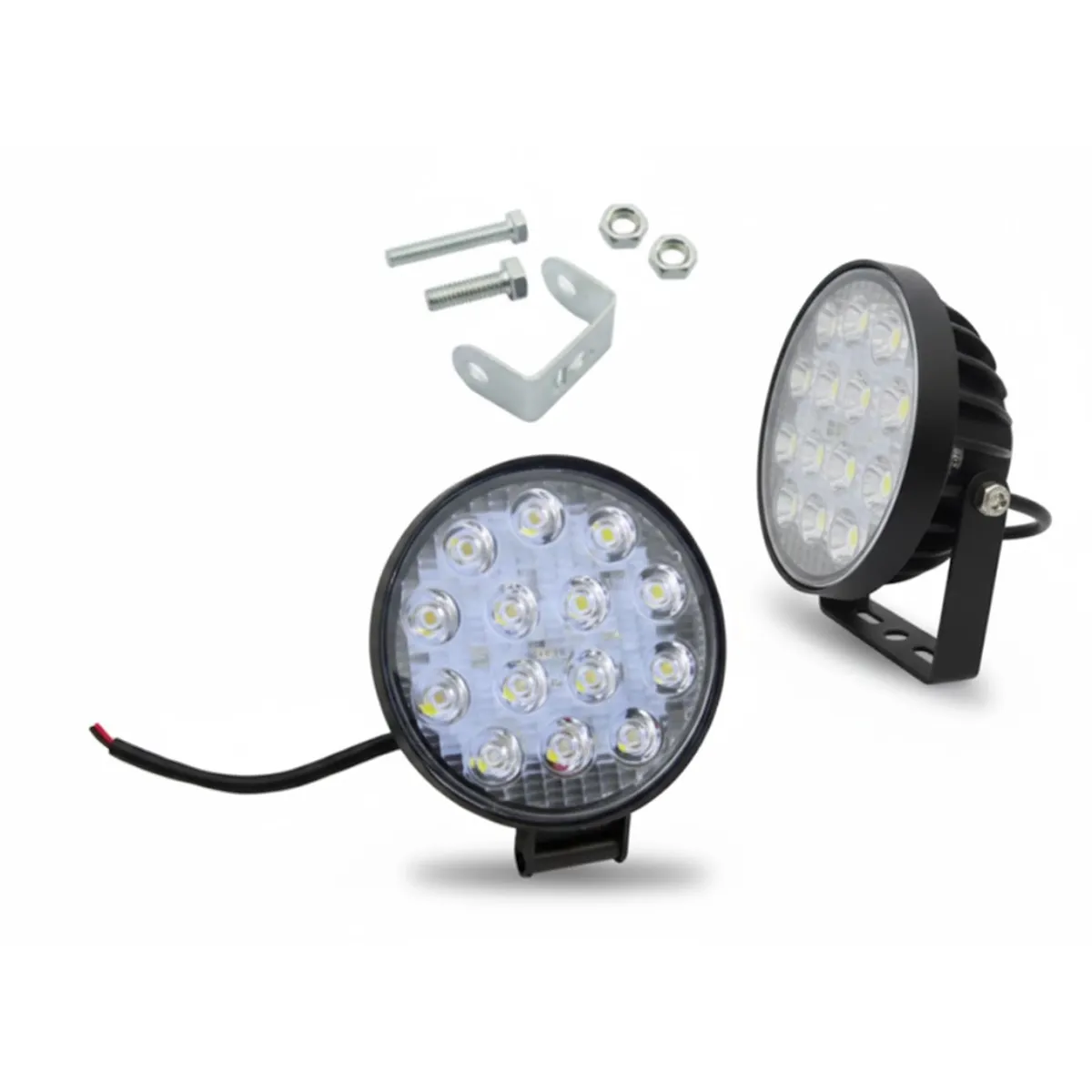 GENERICO - Neblinero 14 LED 48 W, 12-24V, Redondo Slim. En Caja.Set X1.