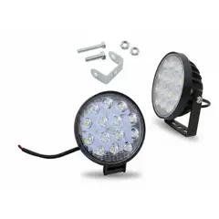 GENERICO - Neblinero 14 LED 48 W, 12-24V, Redondo Slim. En Caja.Set X1.