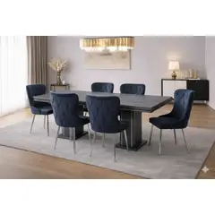 GENERICO - Mesa Comedor Pera Ironi para 6 personas con 6 sillas, 160x90cm