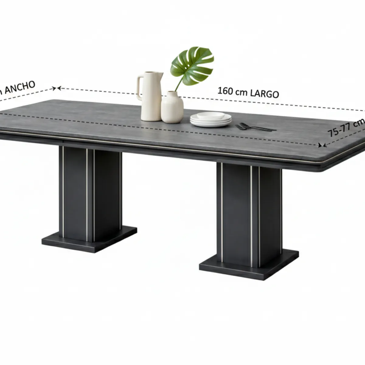 GENERICO - Mesa Comedor Pera Ironi para 6 personas  160x90cm(M11)