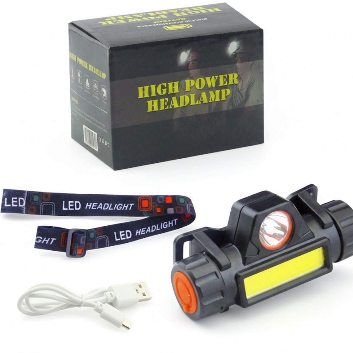 GENERICO - Linterna Minero 1 LED Mas1 LED COB, Con Iman, Recargable Por USB