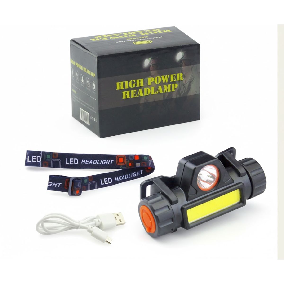 GENERICO - Linterna Minero 1 LED Mas1 LED COB, Con Iman, Recargable Por USB