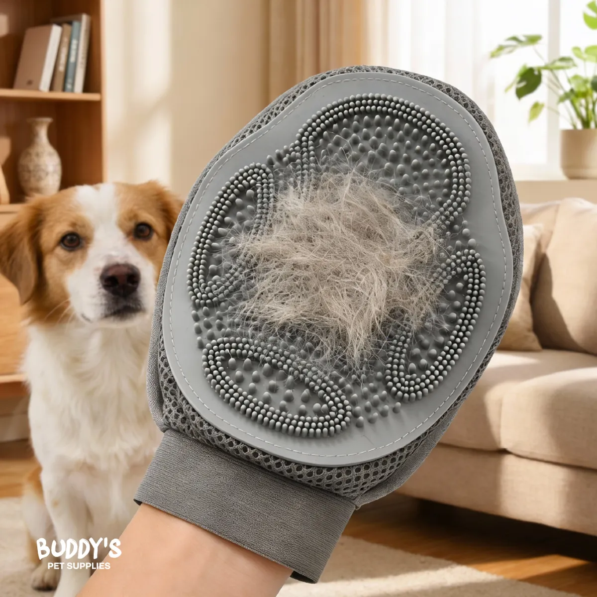 BUDDY'S PET SUPPLIES - Guante Quita Pelos Limpieza Mascotas Perros Gatos Animales