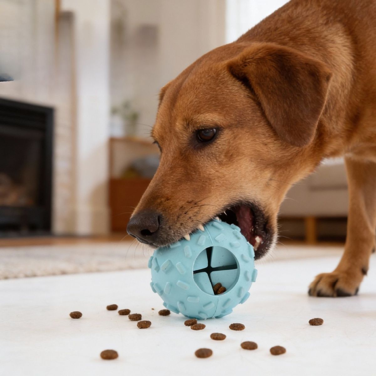 BUDDY'S PET SUPPLIES - Pelota Interactiva para Perros Azul Juguete Resistente