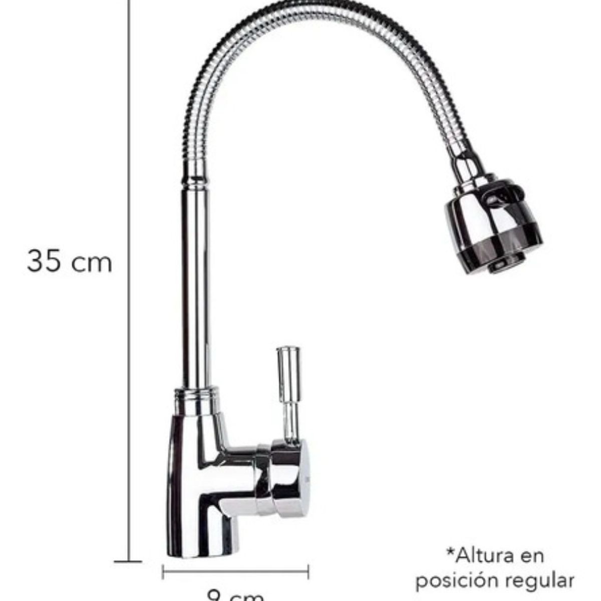 HOMEBRANDT - Llave Grifo Cocina Monomando Lavaplatos Flexible Brillante