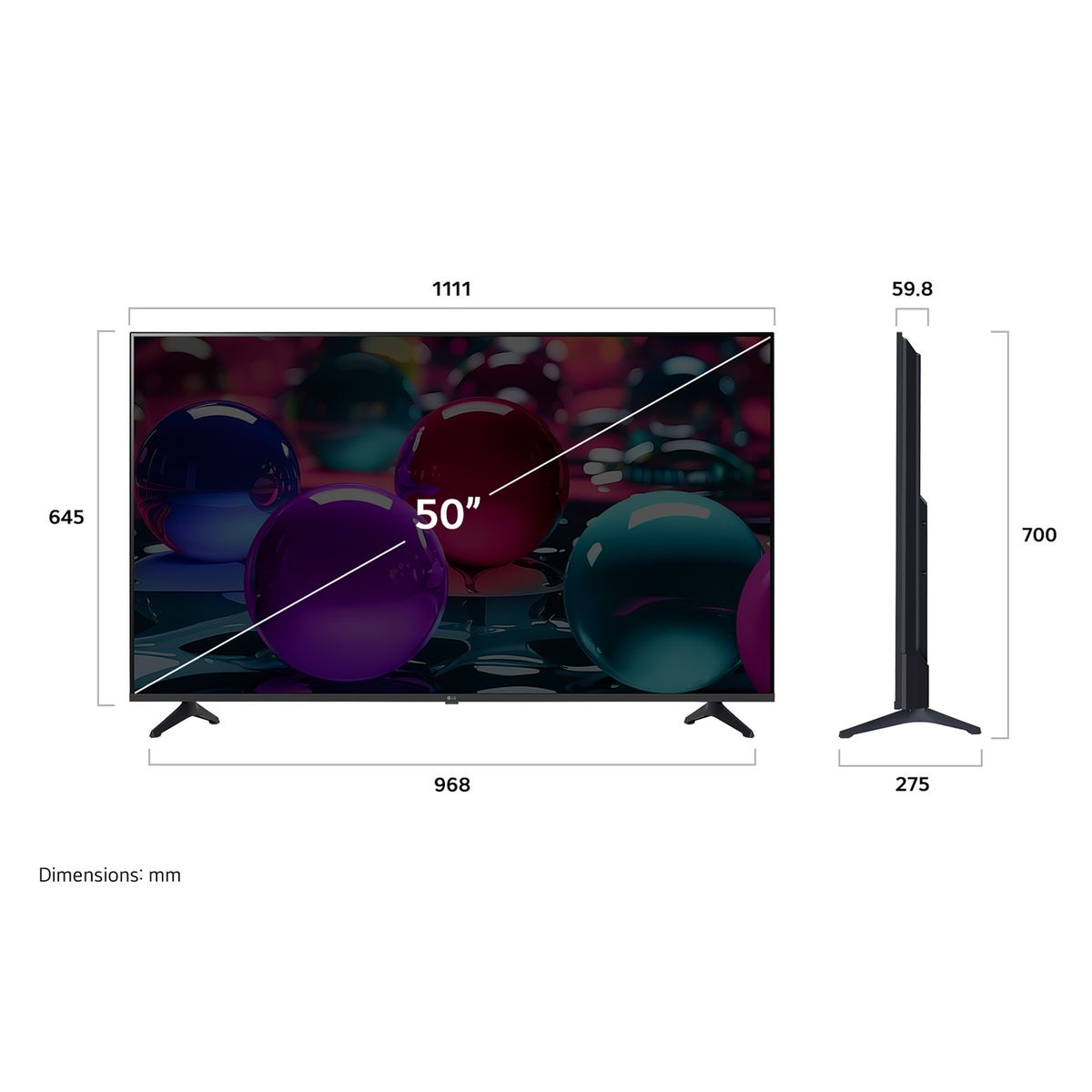 LG - Smart TV LG UHD AI UA73 4K de 50 pulgadas 2025 50UA7300PSB