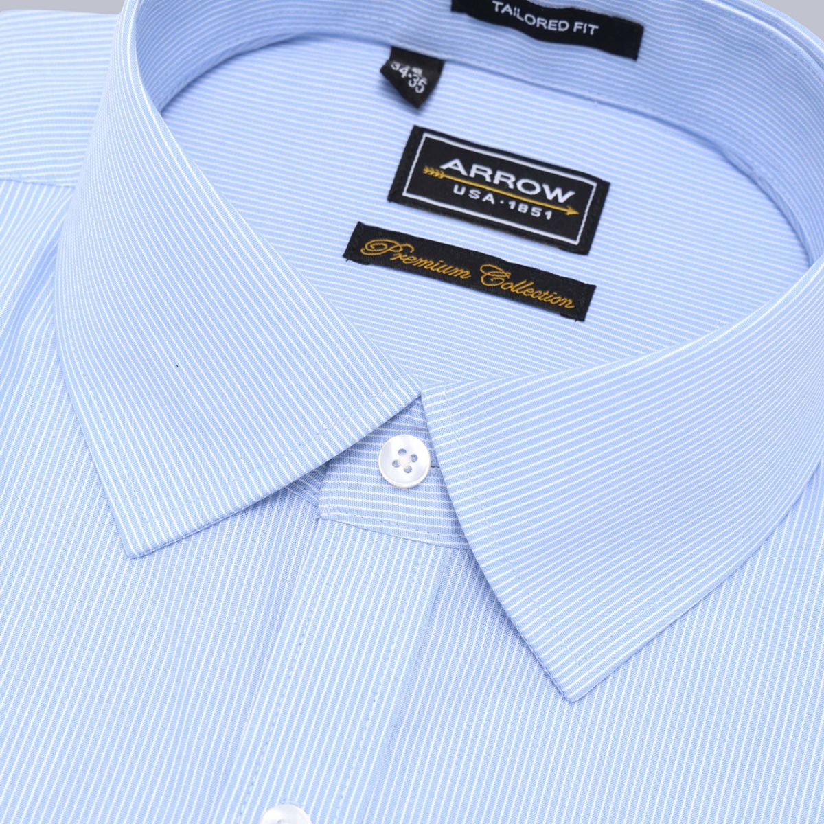 ARROW - Camisa Formal A Rayas Tailored Fit Celeste Arrow ARROW