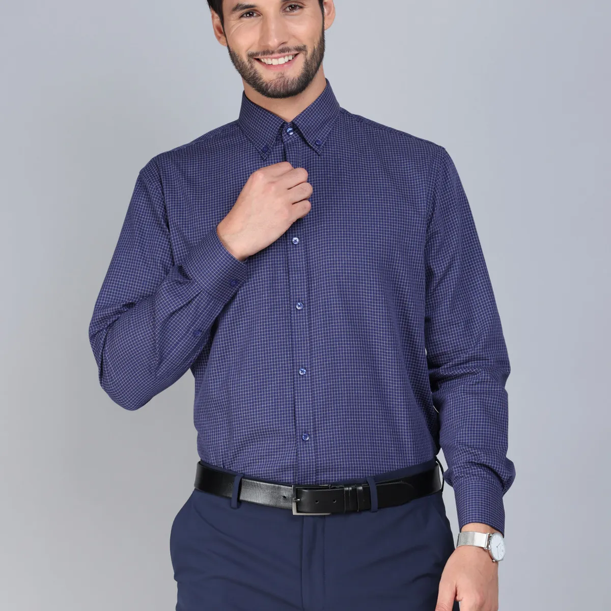 ARROW - Camisa Formal A Cuadros Tailored Fit Azul Arrow ARROW