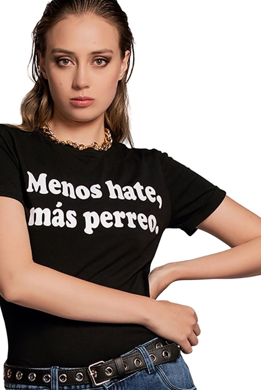 AUTONOMY DENIM - Polera Manga Corta Colombiana Negro Autonomy