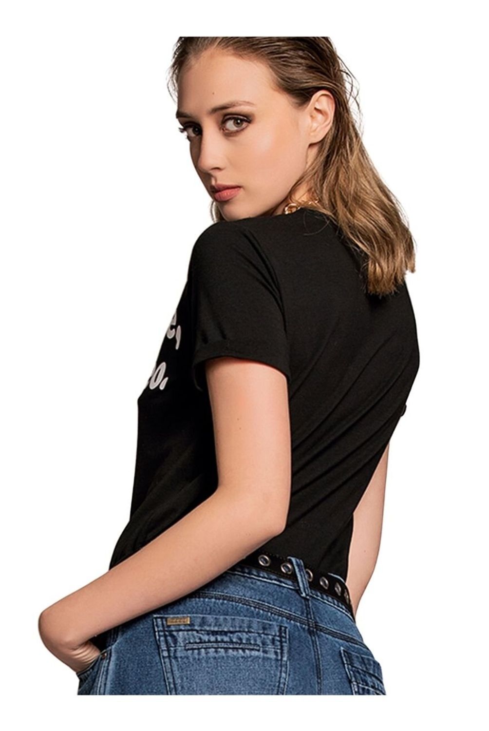 AUTONOMY DENIM - Polera Manga Corta Colombiana Negro Autonomy