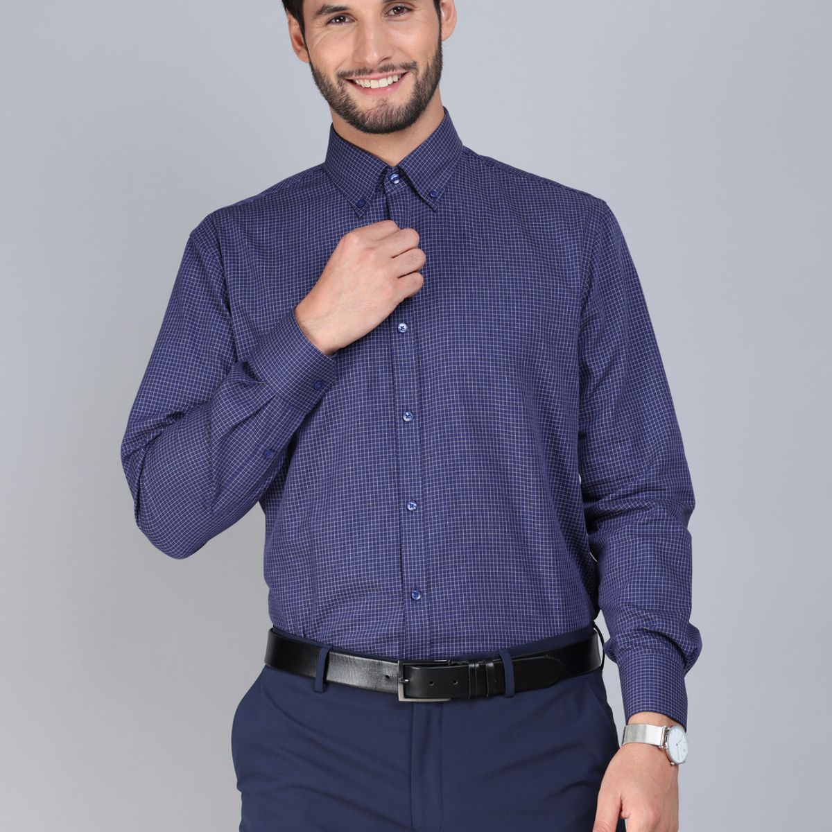 ARROW - Camisa Formal A Cuadros Tailored Fit Azul Arrow ARROW