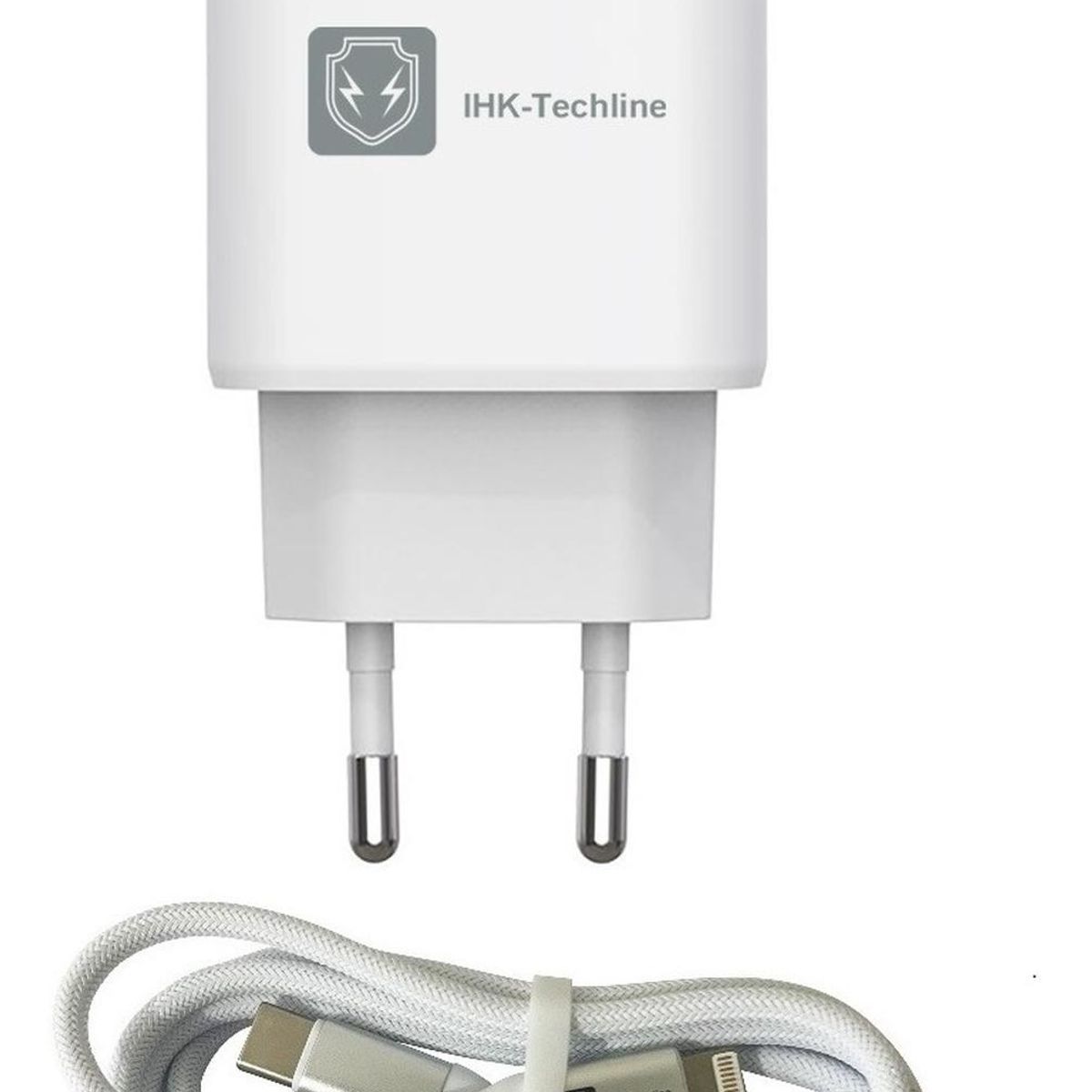 IHK TECHLINE - Cargador 25w Carga Rápida Certificado SEC y Cable CaL Iphone