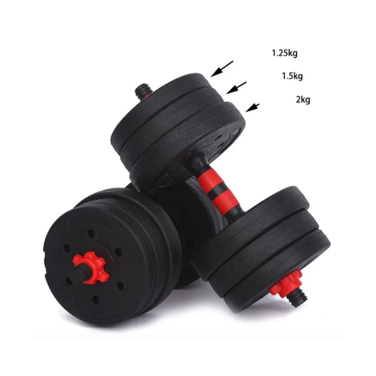GENERICO - Set 2 Mancuernas 30kg Total Disco Cementado Fitness Pesas