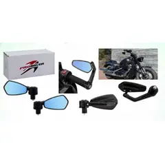 GENERICO - Espejo Pro-Biker Modelo Piston Racer Para Manillar De Moto Vidrio Azul