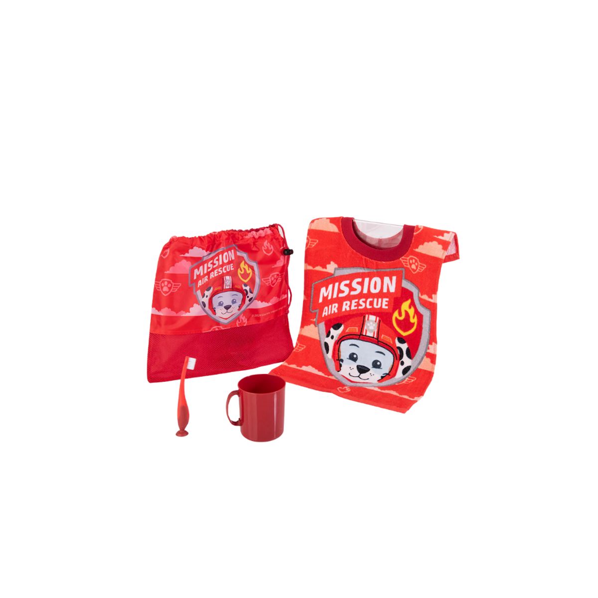 GENERICO - Set Asea Personal Bucal De Niño 4 Pzas Rojo-Blanco