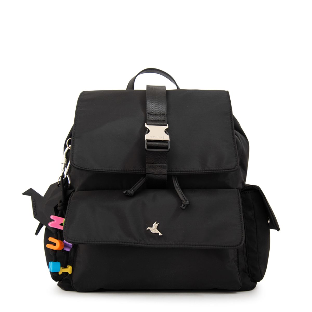 TRINUS - Mochila con tapa melania mediana negro