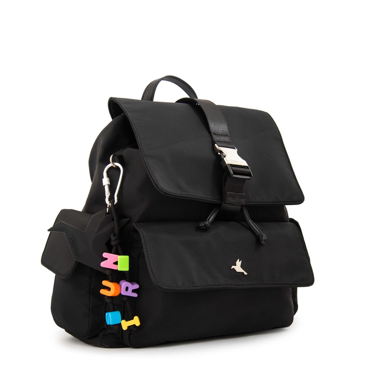 TRINUS - Mochila con tapa melania mediana negro