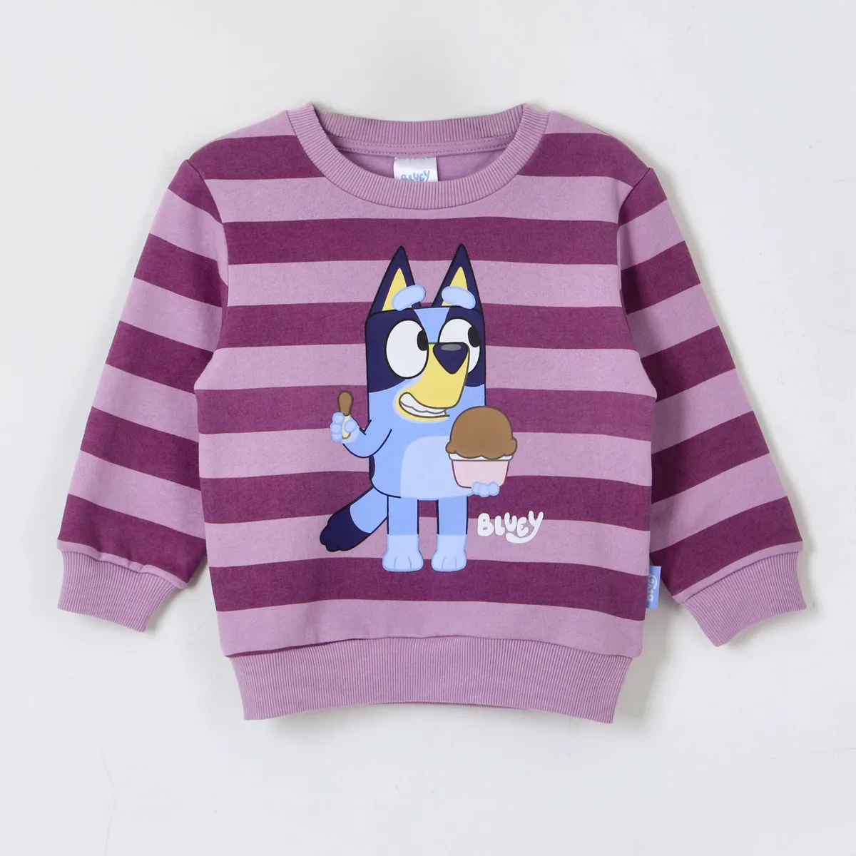 BLUEY - Polerón Cerrado Niña Rayas Ice Cream Morado Bluey