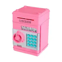 GENERICO - Alcancia Niño Tipo Caja Fuerte Juguete Electronica Color Rosa Lisa