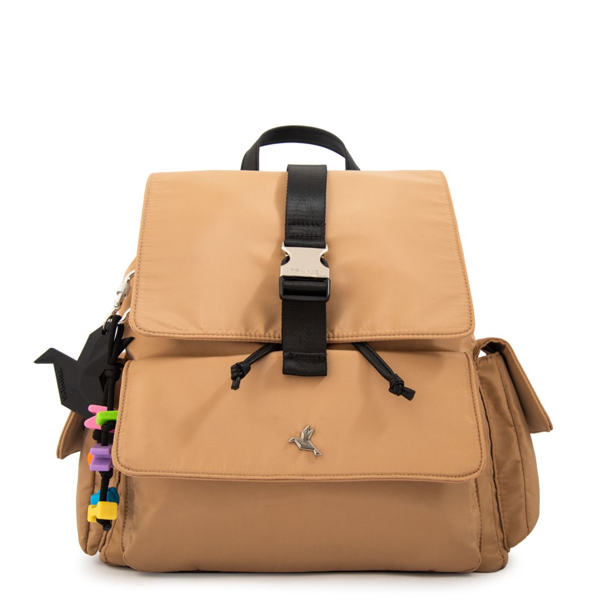 TRINUS - Mochila con tapa melania mediana beige oscuro