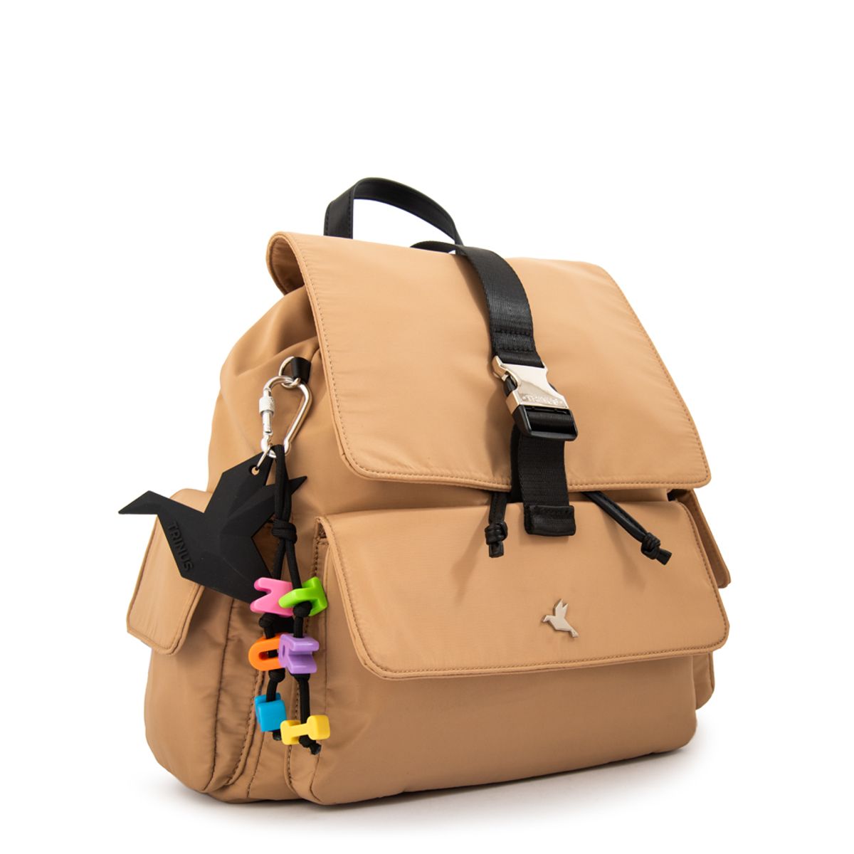 TRINUS - Mochila con tapa melania mediana beige oscuro