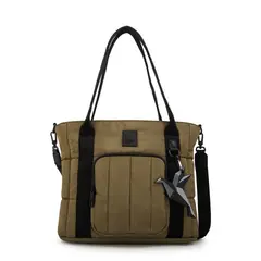 TRINUS - Cartera tote porta notebook florence mediana verde oliva