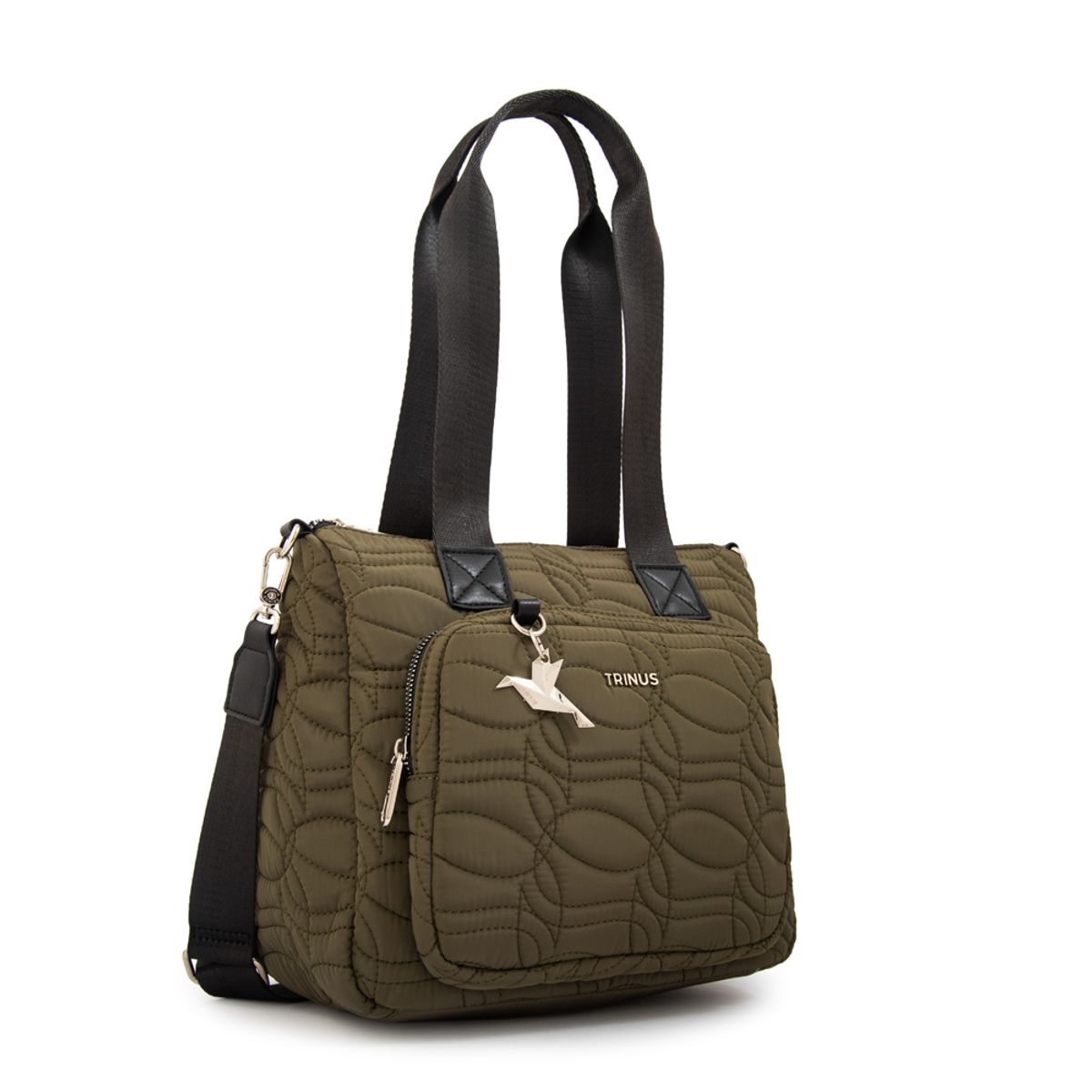 TRINUS - Cartera tote ivanca grande verde oliva