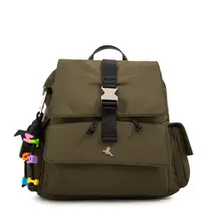 TRINUS - Mochila con tapa melania mediana verde oliva