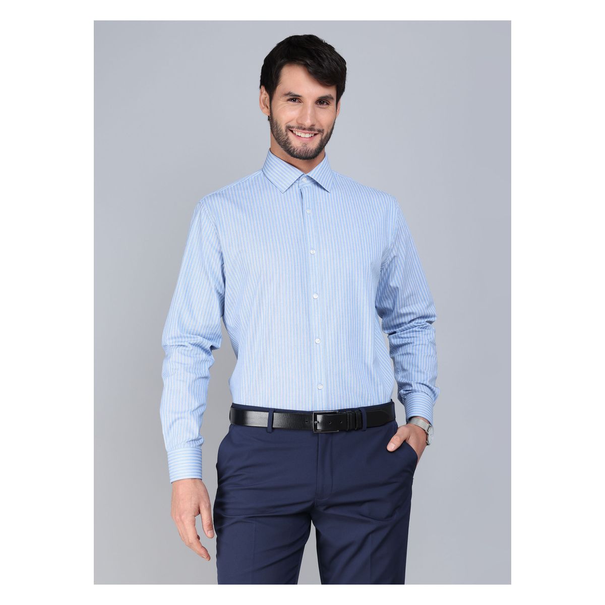 ARROW - Camisa Formal Spandex Tailored Fit Celeste Arrow ARROW