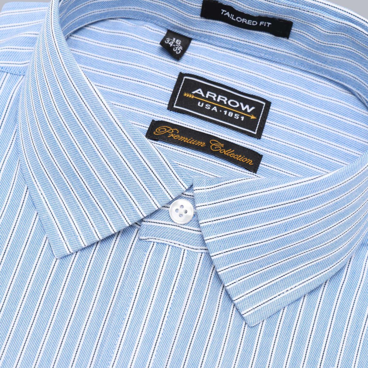 ARROW - Camisa Formal Spandex Tailored Fit Celeste Arrow ARROW