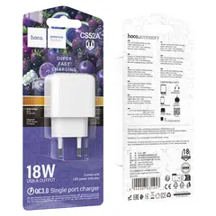 HOCO - CARGADOR ADAPTADOR 18W PUERTO USB