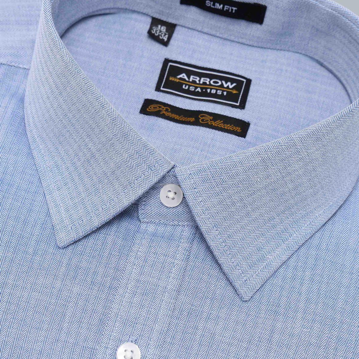 ARROW - Camisa Formal Texturada Slim Fit Azul Arrow ARROW