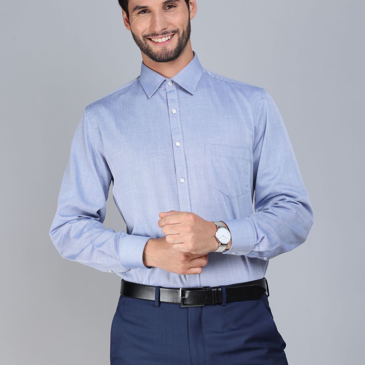 ARROW - Camisa Formal Texturada Slim Fit Azul Arrow ARROW